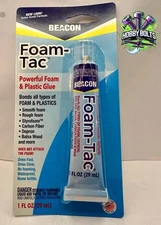 Beacon Foam-Tac 1oz Foam Adhesive Glue, Safe for Many Types Of Foam, Hobby Bolts