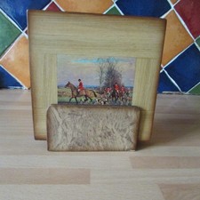 Vintage Pimpernel Hunting scene coasters / mats in stand 6" nice condition