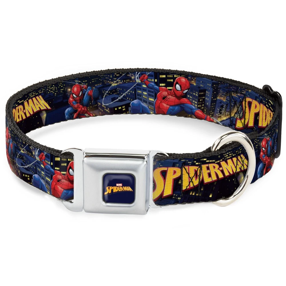 Dog Collar SPDFJ-MARVEL SPIDER-MAN Title Logo Full Color Dark Blue SPIDER-MAN Ti