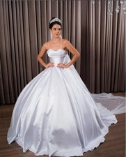 Elegant Sweetheart Bridal Gowns Satin Ivory Corset Custom A-line Wedding Dresses