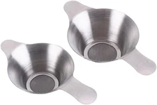 2 Pack Stainless Steel Tea Strainer Funnel, Mini Fine Mesh Infuser Silver 