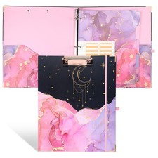 3 Ring Binder 1 Inch Marble Binder with Clipboard Organize 5 Tab Dividers 2 P...