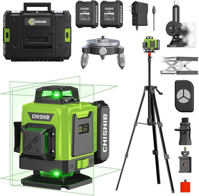 16-Line Green Laser Level Kit - 4X360° Self-Leveling with Case