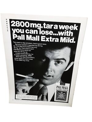 1976 Pall Mall Extra Mild Cigarettes Original Print Ad vintage 70s