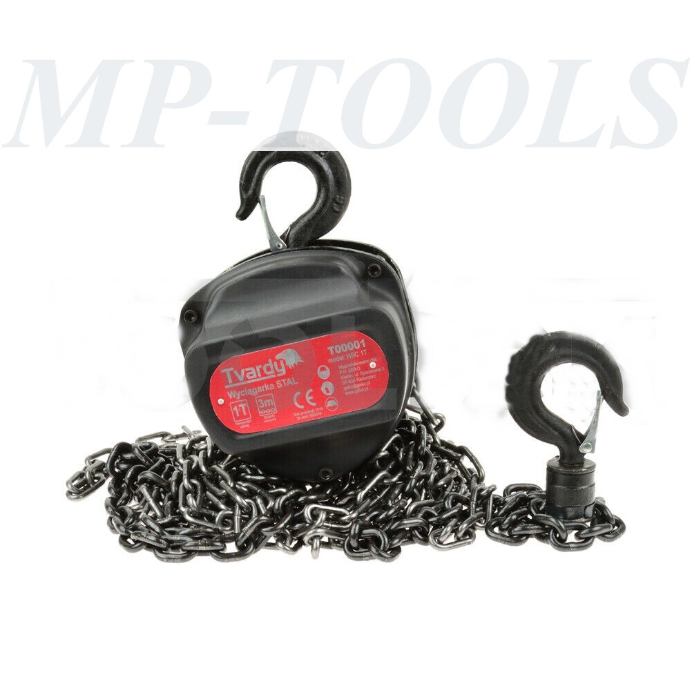 Argano Manuale 1000kg TOOLTEK | Paranco Professionale Catena 3m G80