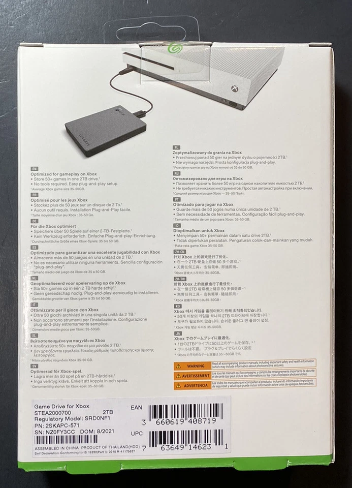 Seagate Game Drive 2TB HDD for XBOX [ Special GRAY ] NEW - Image 2 of 4