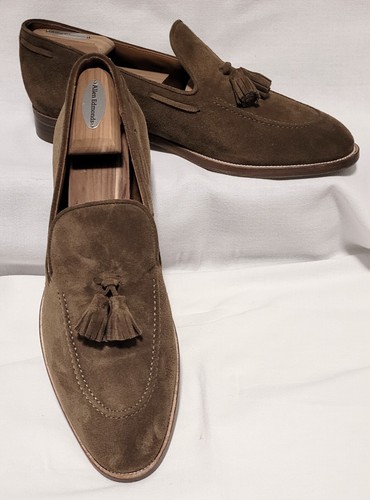 ALLEN EDMONDS Lucca Suede Tassel Loafers Slip On Shoes UK 10.5 11.5 US Mad Italy - 第 17/24 張圖片
