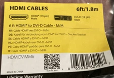 New StarTech HDMIDVIMM6 6ft. HDMI to DVI-D Cable - M/M