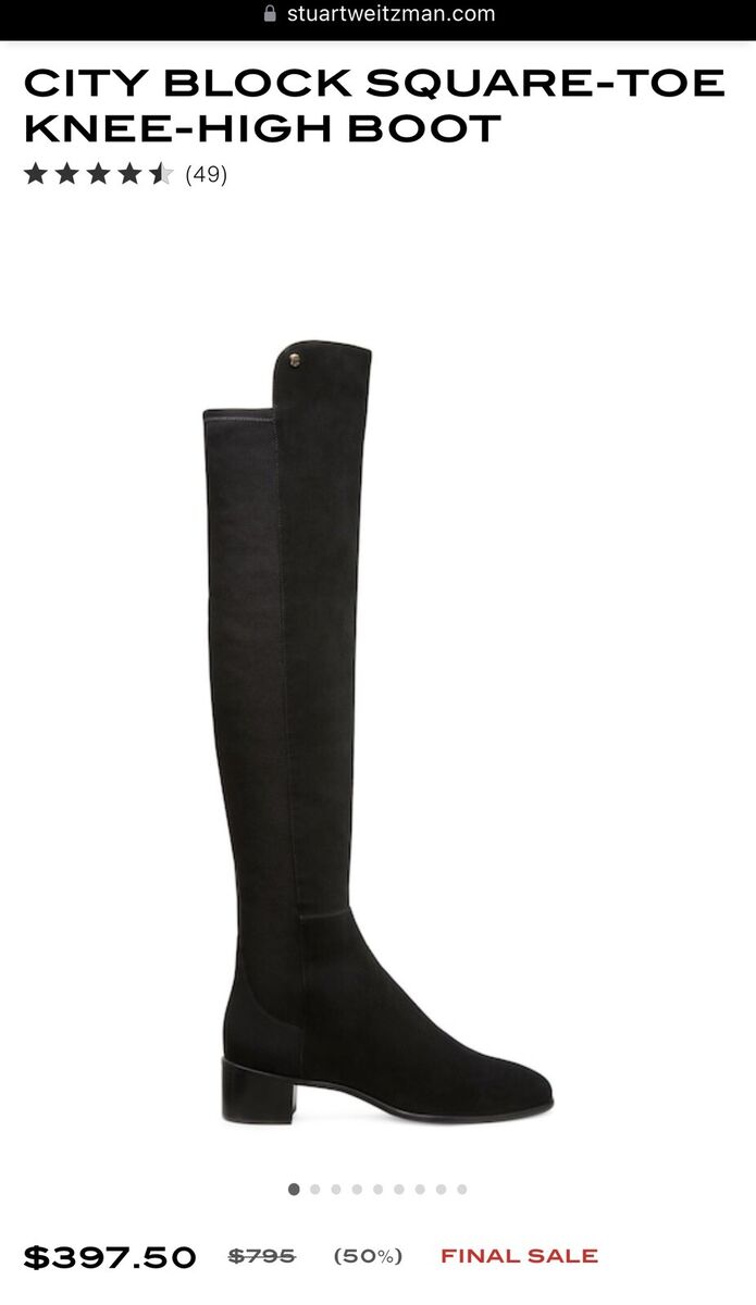 NEW STUART WEITZMAN City Block Over-The-Knee Leather Boots NEW STUART WEITZMAN City Block Over-The-Knee Leather Boots