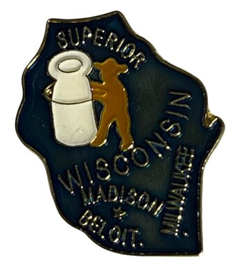 Wholesale Lot of 3 Wisconsin Enamel State Map Hat Cap Lapel Pin (ACE - 650)
