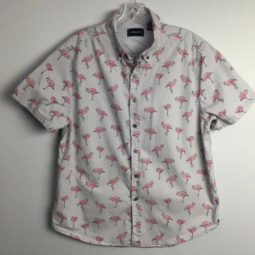 Pink Flamingo Button Down Shirt Short 