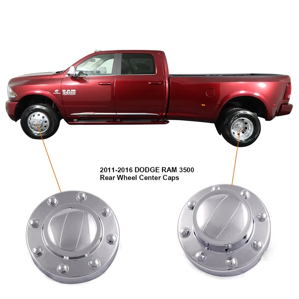 Juego de tapas centrales de rueda aptas para Dodge Ram 3500 1 tonelada doble aleación de alcoa 2011-2016 Foto 2 de 4