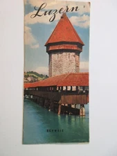 1960's LUZERN SWITZERLAND TRAVEL BROCHURE great color WRITTEN IN GERMAN