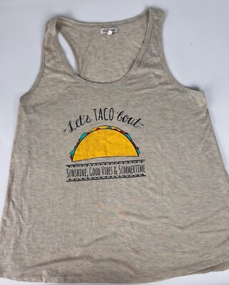 Red Camel Let s Taco About It Sunshine Good Vibes Summertime Sz. XL Tank Top