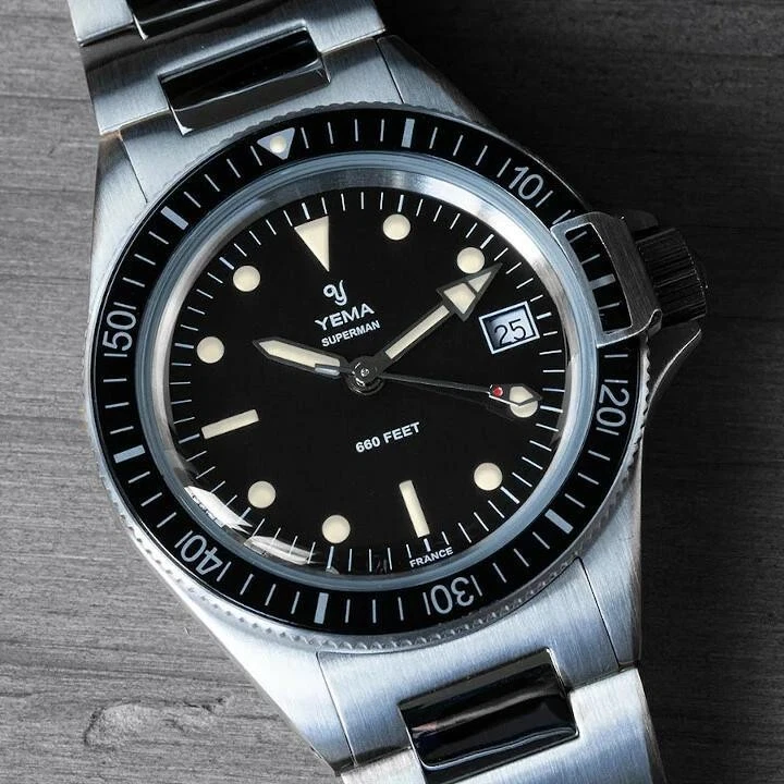 Yema Superman Heritage YMHF1573-AM Mens Watch RONDA 515FE 39mm