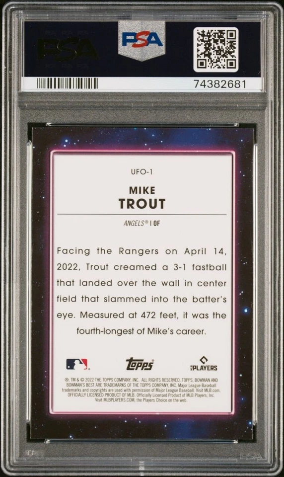 2022 Bowman’s Best MIKE TROUT UFO PSA 10 Gem Mint - Image 2 of 2