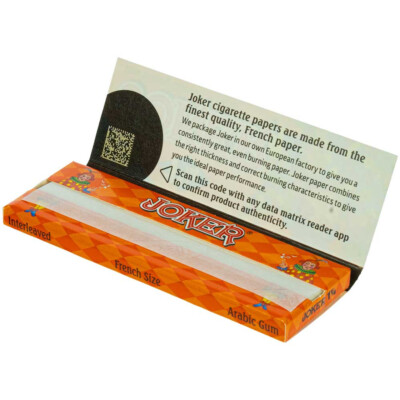 Joker Rolling Paper 1 1/4 Orange Slow Burn 1.25 Cigarette Paper (Box of 24) 