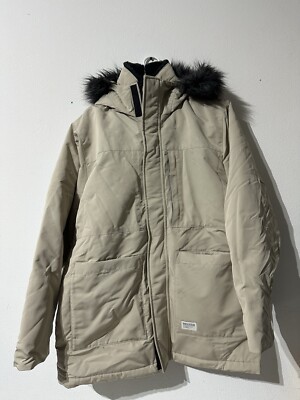 Fur Trim Mens Faux Fur Lined Jacket HOLLISTER FAUX FUR LINED