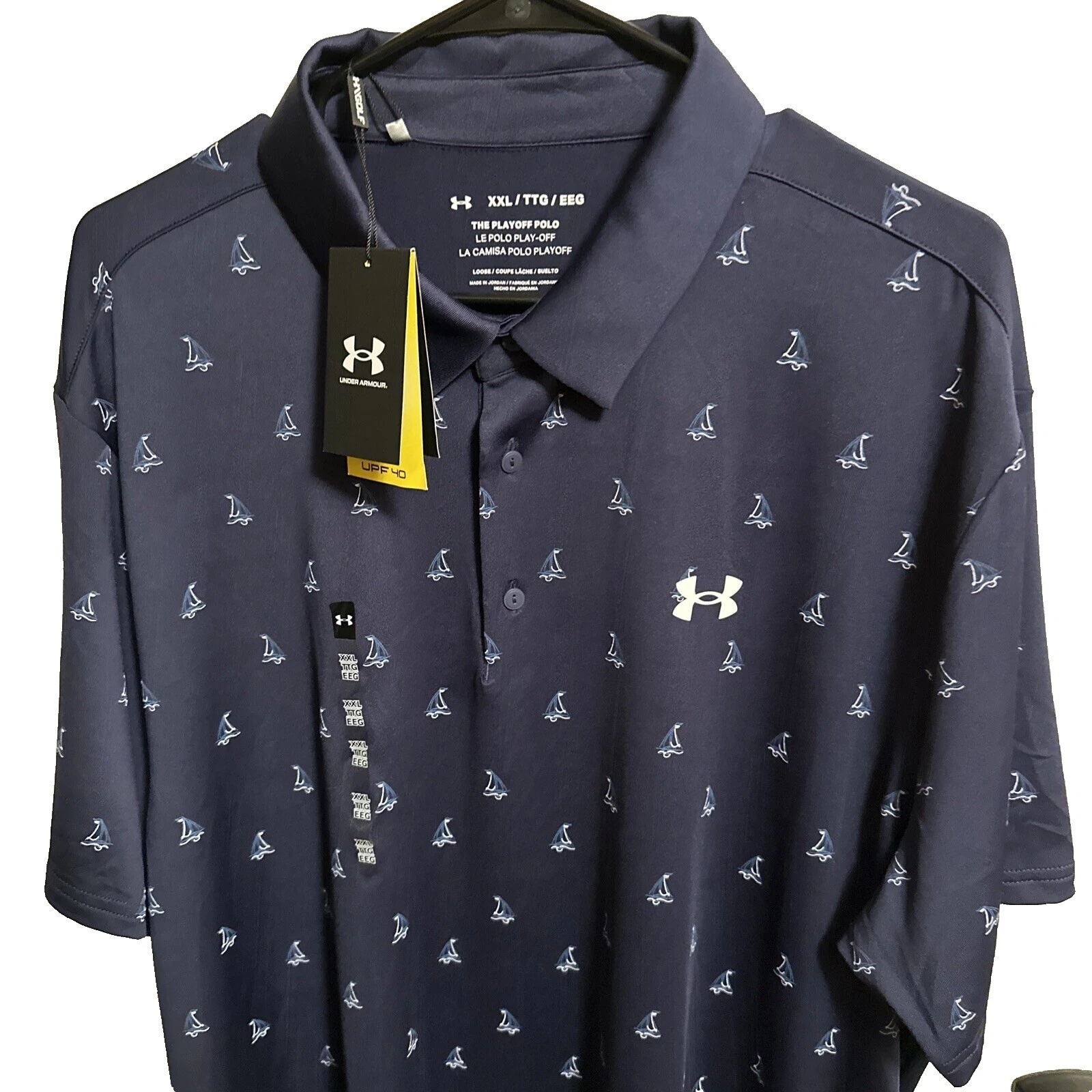 Botón Casual geométrica Poliéster Under Armour-Down Shirts for Men
