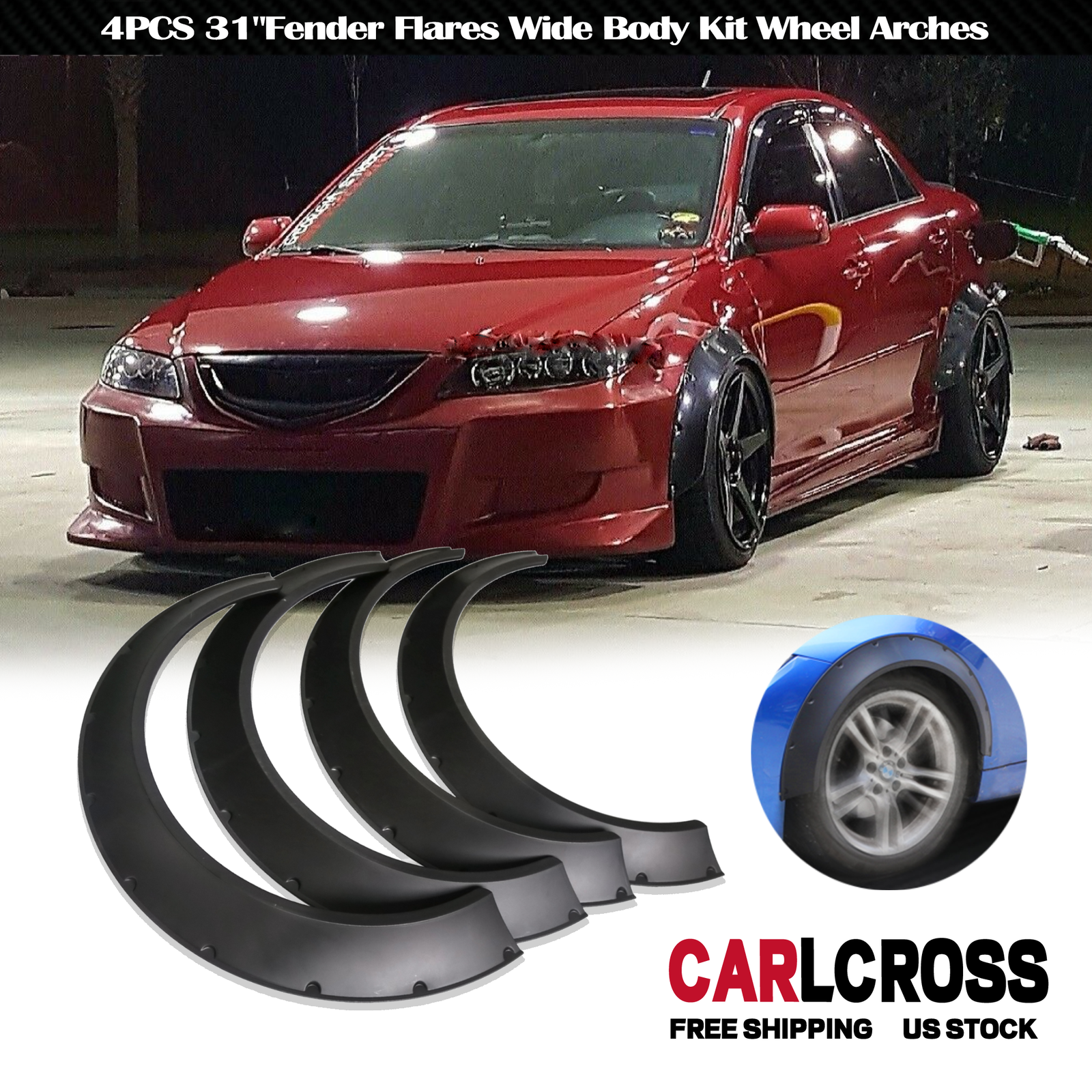 For Acura TSX Set of 4 Fender Flares Extra Wide Body Kit Wheel Arches