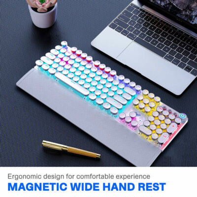 AUAL Square punk F2088 RGB Mechanical Keyboard 108 Keys Blue Switch USB Wired
