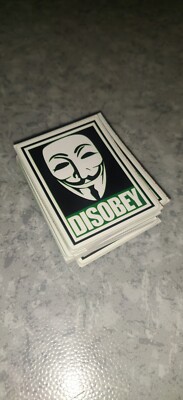 Anonymous Disobey (Illuminous Green) Aufkleber 50 Stück Bomber Pack