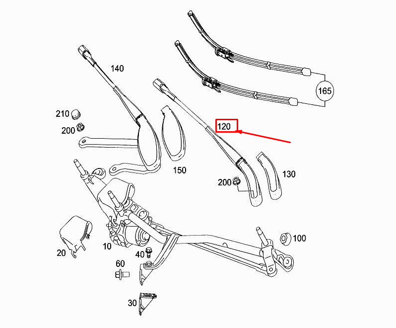 Neu MERCEDES-BENZ GLC X253 Wischerarm vorne links A2538207000 Original