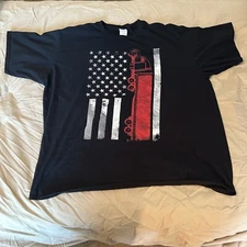 3XL American Flag Semi Truck Driver 18 Wheeler Trucker Unisex T-100% Cotton👕