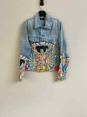 Amiri, Jimi Hendrix Trucker Jacket in Bone Indigo BNWT M