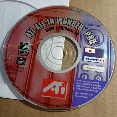 ATI ALL-IN-WONDER PRO Demo & Tutorial CD Windows 95 1998 PC