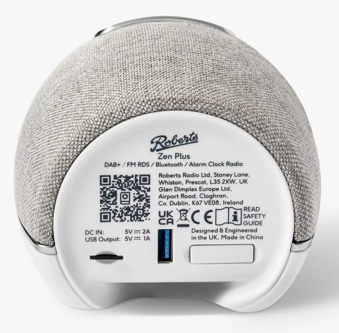 Roberts Zen Plus DAB DAB+ FM Bluetooth Bedside Clock Radio White C