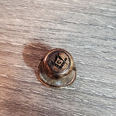 Antique Marked HA & Co Mason Square Compass Pin Unique Locking Design Rare C6