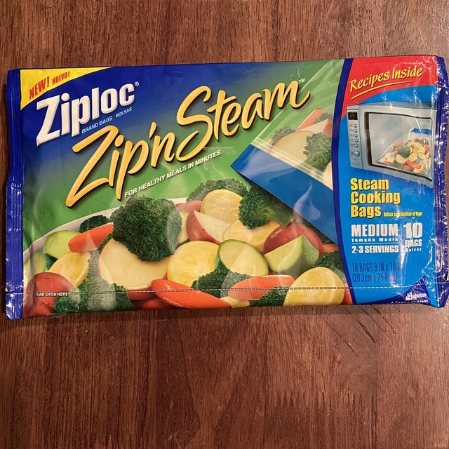 Ziploc Zip'N Steam Medium Cooking Bag Pack of 10 for sale online eBay