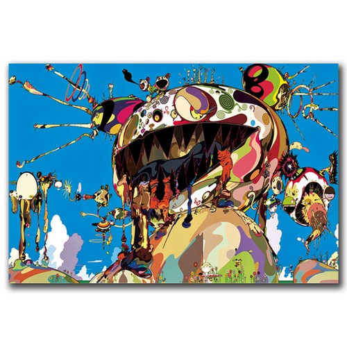 takashi murakami japanese Art Hot 12x18 24x36in FABRIC Poster N2924 | eBay 交換送料無料 【新品】掛軸「旭波」野中 司峰 絵画/タペストリ