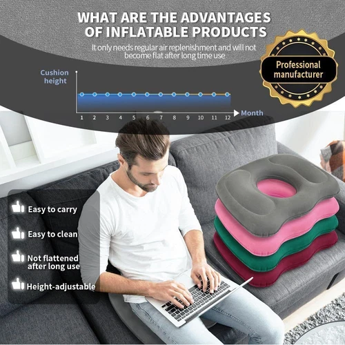 LARGE Donut Cushion Memory Foam Medical Ring Seat Pain Relief Orthopedic Coccyx - Picture 3 of 12