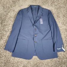 Stafford Men's 46S Classic Fit Textured Sport Coat Blazer Navy Blue NWT