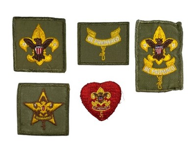 1950s-60s Boy Scouts Complete Rank Set Tenderfoot - Life Patch WORN (WSJ994)