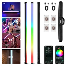 K90 2 Pack RGB Tube Light, 30W 38inch Large RGBWY Photography LED Video Stick...