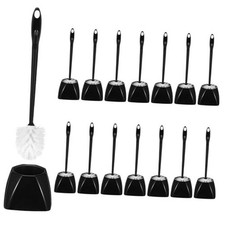 15 Sets Toilet Holder and Brush Set 16.14 Inch Toilet Bowl Cleaner Brush Black