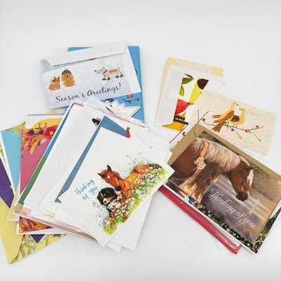 Lot of 45 Assorted Greeting Cards Animals Birthday Holiday Etc