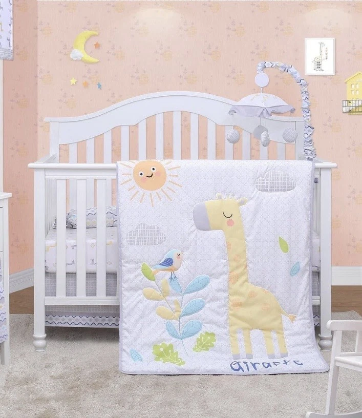OptimaBaby 6PCS Giraffe Animals Baby Nursery Crib Bedding Set