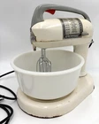 Vintage Dormeyer electric mixer - food fixer  model 4200 milk glass bowls works
