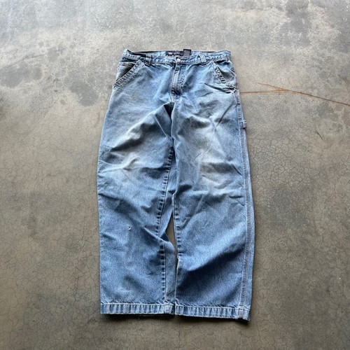 Faded Glory Mens Carpenter Jeans Light Wash Denim Workwear Pants 34x30 FG 7215