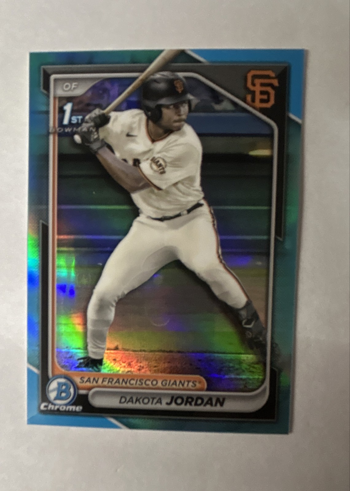 2024 Bowman Draft - Chrome Dakota Jordan #BDC-71 Sky Blue Refractor (RC)