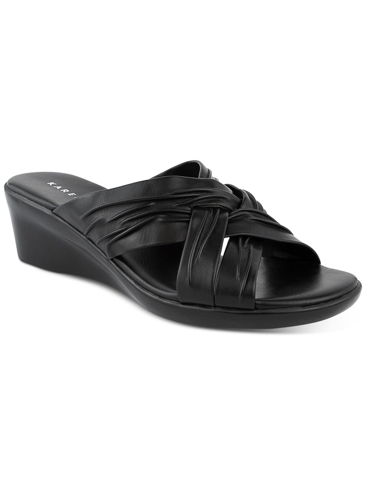 KAREN SCOTT Womens Black 01/2'' Platform Shirlei Wedge Slip On Heeled Sandal 5 M