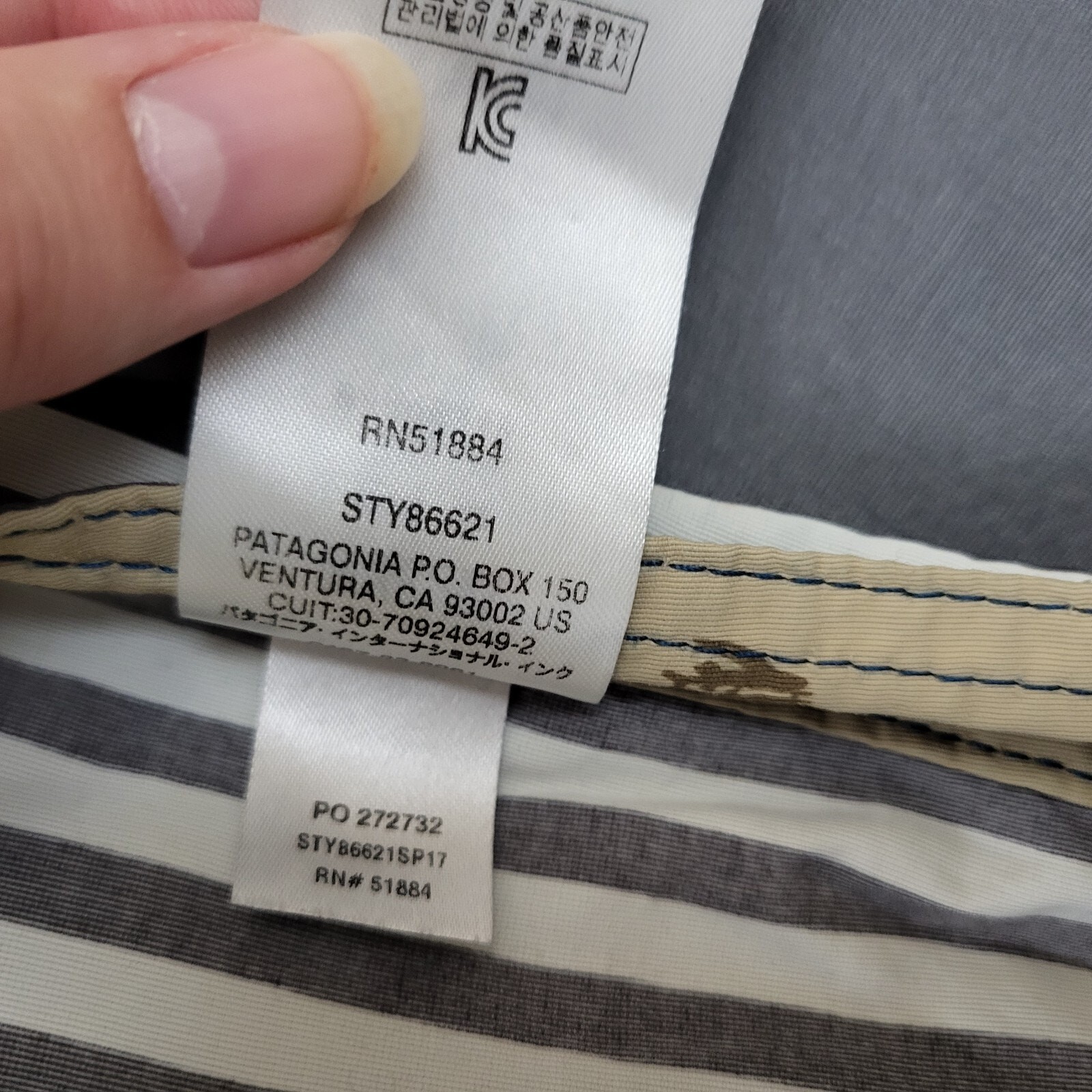 Patagonia Shorts Mens 36 Mid Rise Swim Trunks 8" Inseam Pull On Striped Blue thumbnail 13