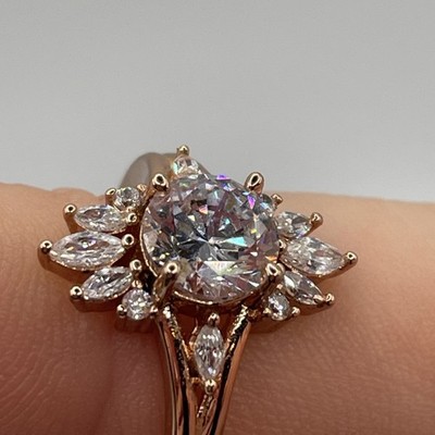 Ring Signed Bomb Party Rose Gold Tone High Glisten Size 8
