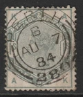 SG 195 1/-  green superb used Perth cds Aug 7 1884  fabulous colour  cat £650