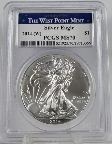 2014-(W) PCGS MS70 Silver Eagle Struck at The West Point Mint