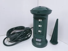 3-Outlet Outdoor Power Stake Green 15ft Cord Holiday Lighting
